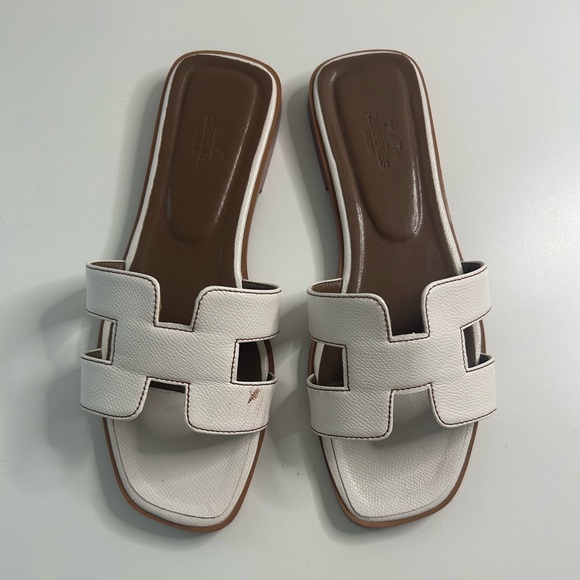 Hermes Shoes - Hermès Oran White Sandal